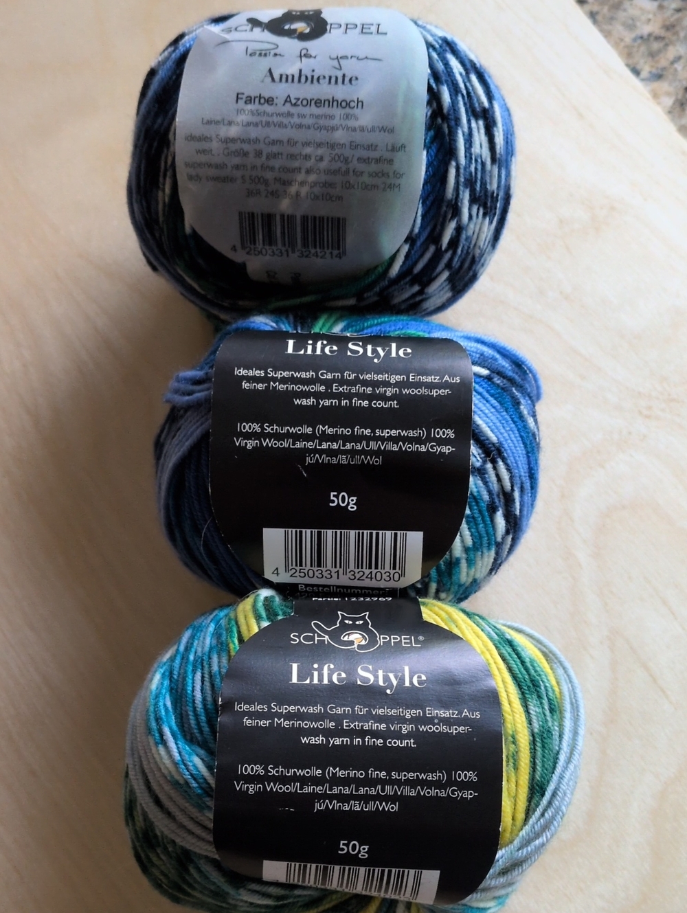 3 Skeins "Ambiente" Schoppel Sport Weight Yarn Dana's Destash!, - Picture 8 of 8